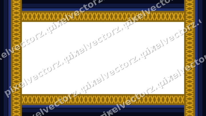 Decorative picture frame border in amber and blue with cross band