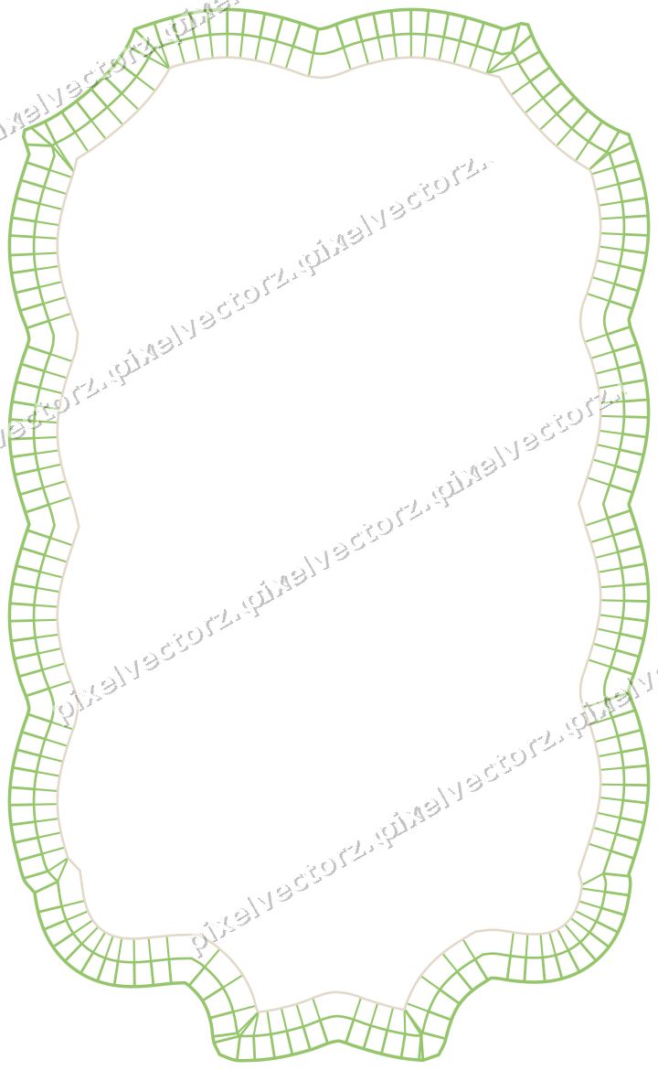 Decorative line art frame in lime and yellow with label plaque