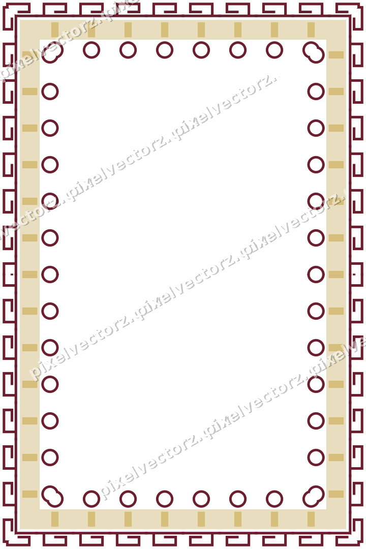 Decorative picture frame border in dark pink and red with greek key