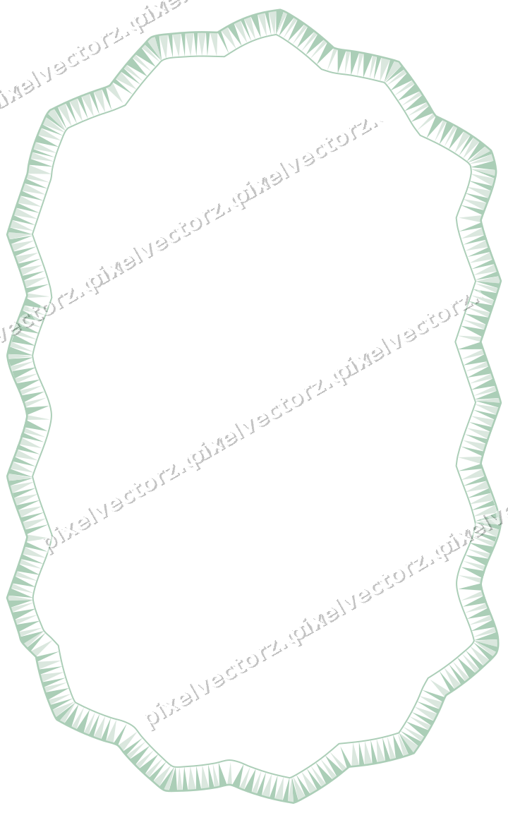 Decorative line art frame in green and teal with label plaque