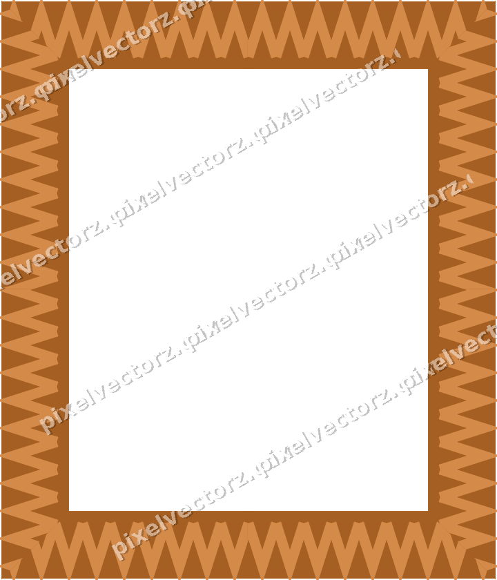 Decorative picture frame border in orange and amber with zigzag