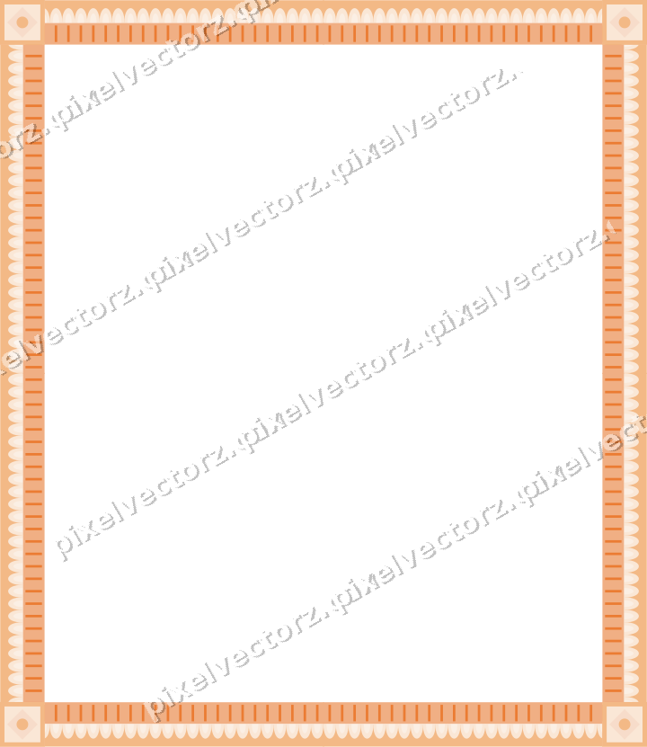 Decorative picture frame border in blue and orange with scale band