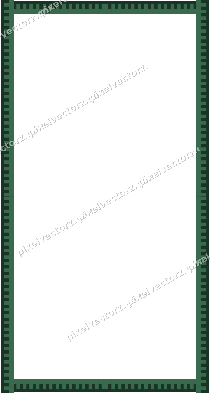 Decorative picture frame border in dark green and red with step band