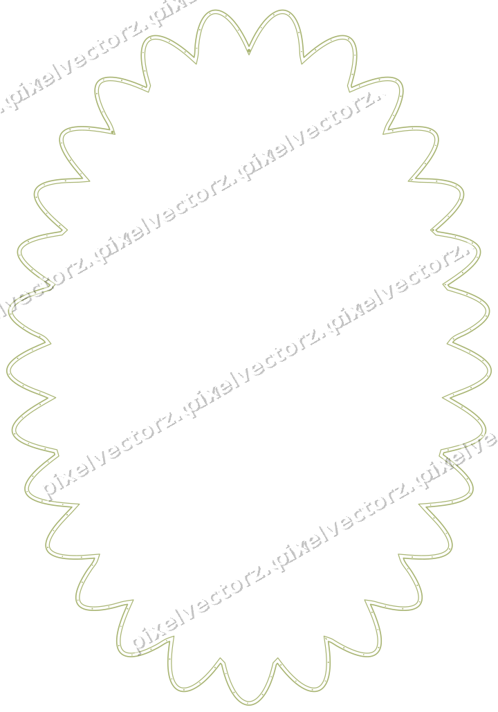 Decorative line art frame in lime and pink with oval