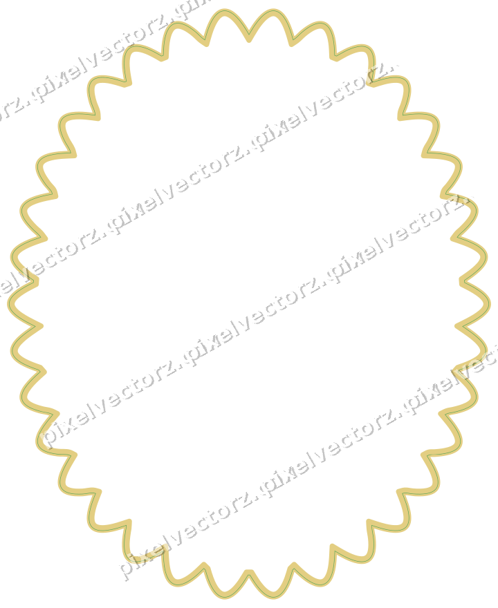 Decorative line art frame in lime and yellow with oval
