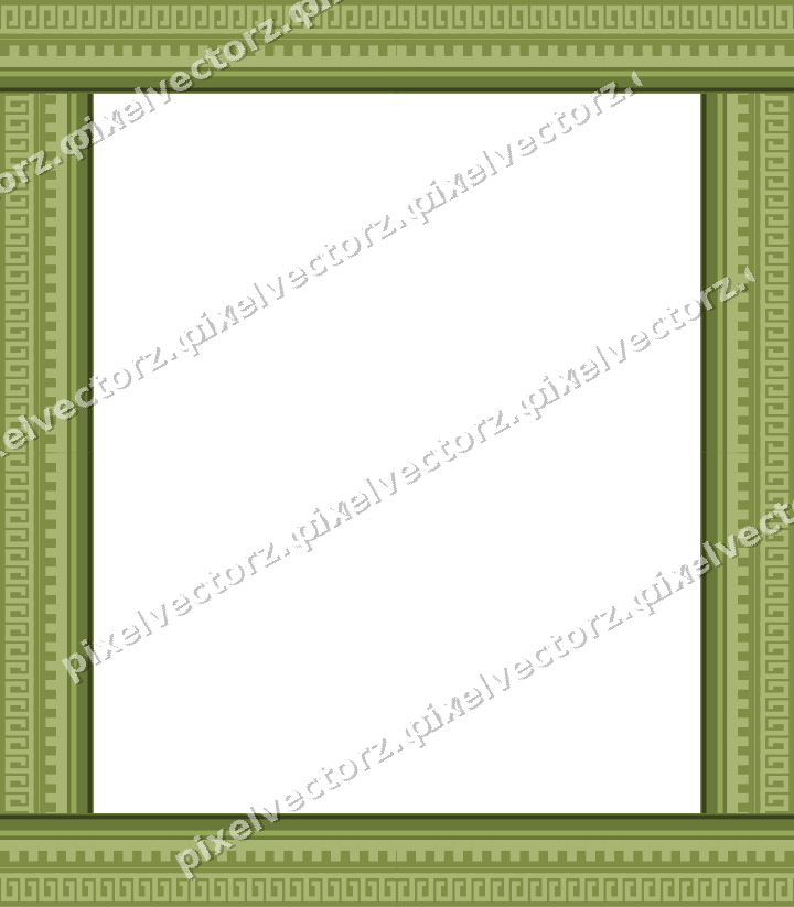 Decorative picture frame border in lime and pink with step band