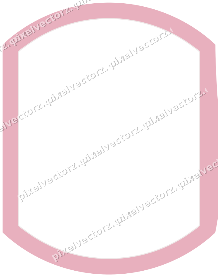 Decorative line art frame in pale pink and pale red with label plaque
