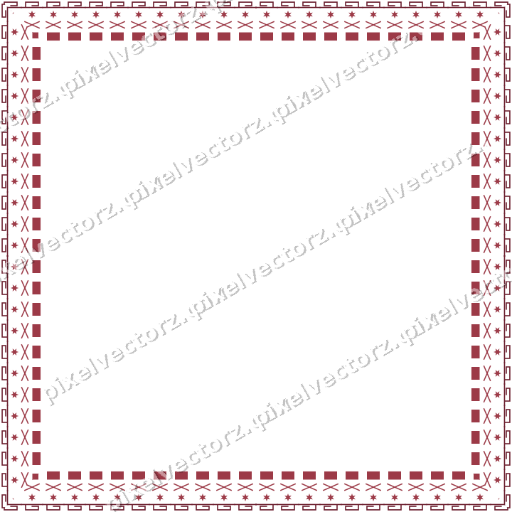 Decorative picture frame border in dark pink and red with star band