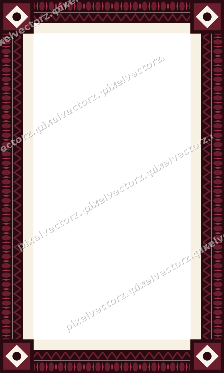 Decorative picture frame border in dark pink and red with zigzag