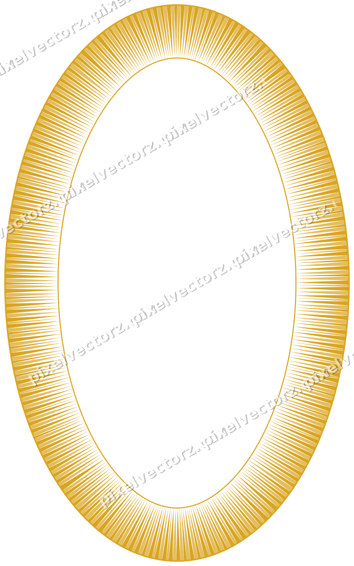 Decorative line art frame in amber and purple with oval and dentil