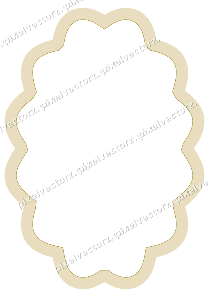 Decorative line art frame in dark pink and red with oval