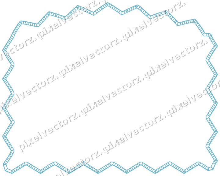 Decorative line art frame in blue and cyan with label plaque