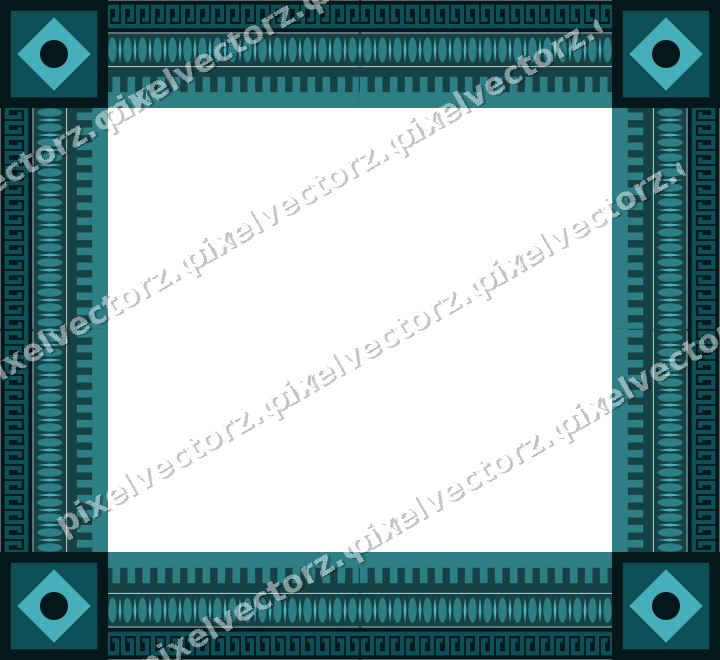 Decorative picture frame border in dark teal with egg and dart