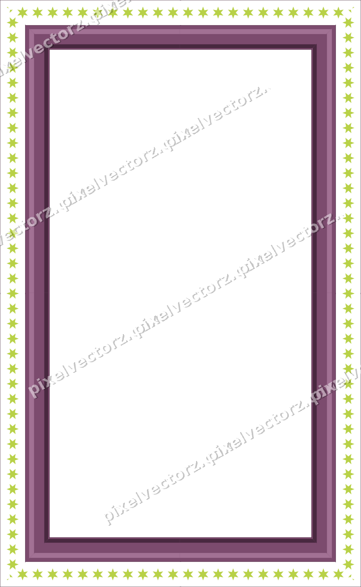 Decorative picture frame border in dark magenta with star band
