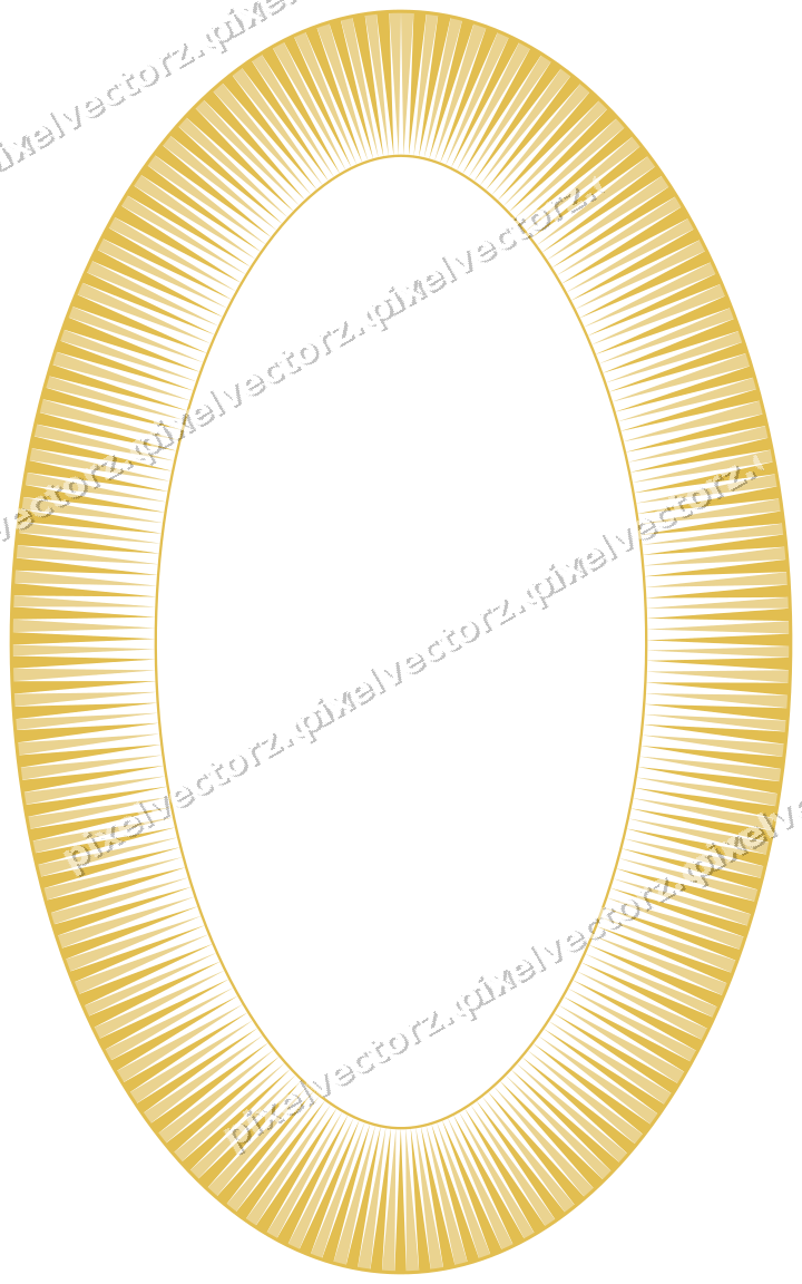 Decorative line art frame in amber and pale orange with oval