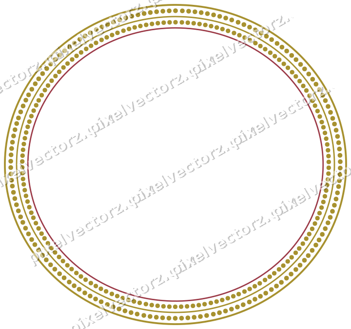 Decorative line art frame in dark pink and red with oval