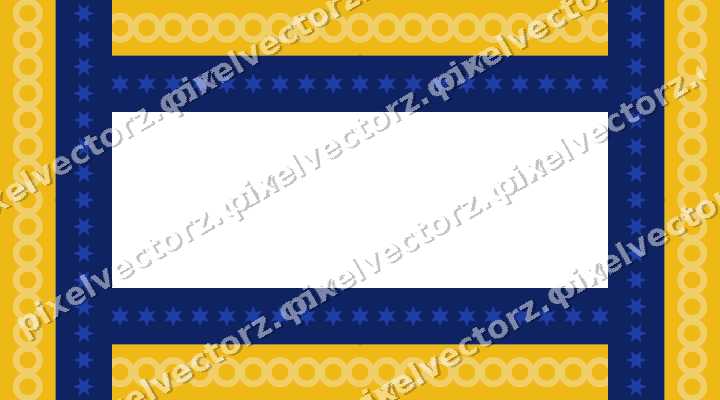 Decorative picture frame border in amber and blue with star band