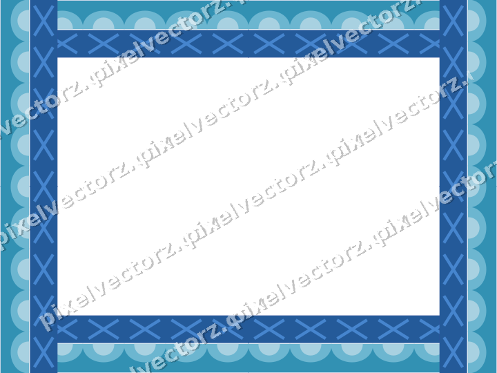 Decorative picture frame border in blue and cyan with scale band
