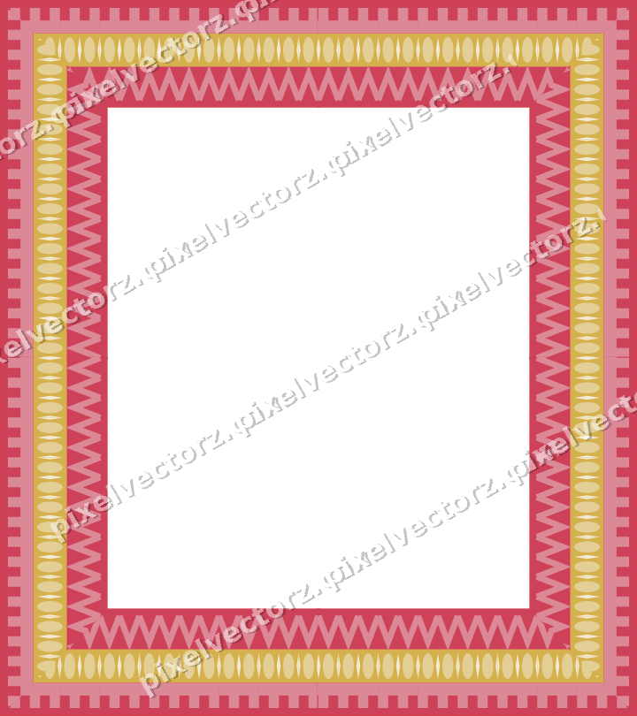 Decorative picture frame border in red and orange with egg and dart
