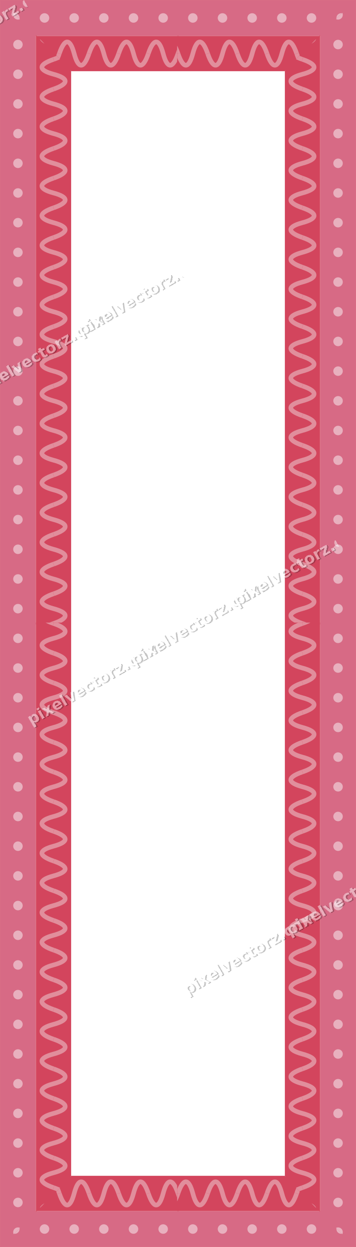 Decorative picture frame border in pale pink and pale red with dot row