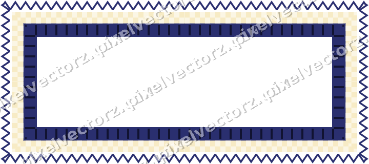 Decorative picture frame border in dark blue and amber with zigzag