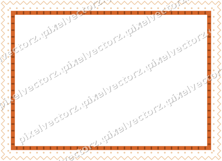 Decorative picture frame border in dark blue and orange with dot row