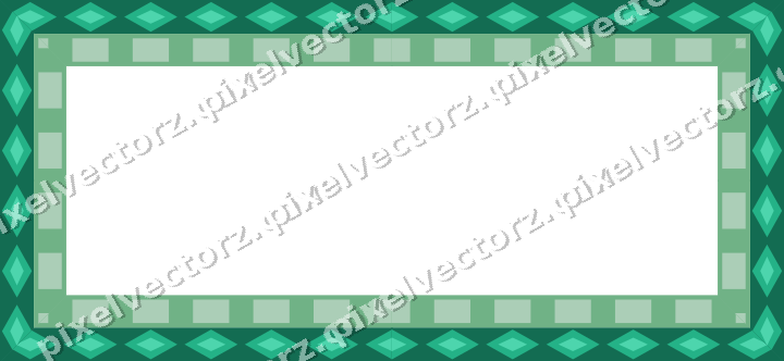 Decorative picture frame border in green and teal with diamond band