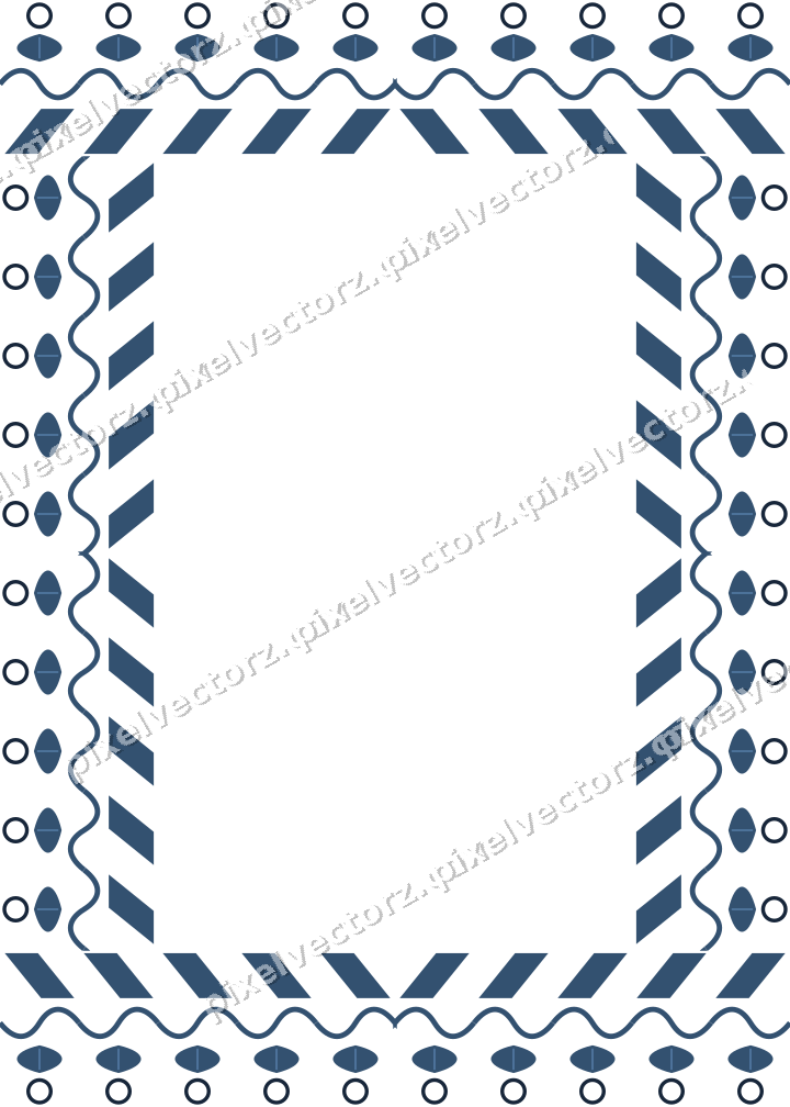 Decorative picture frame border in dark blue with leaf moulding