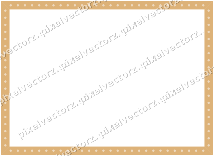 Decorative picture frame border in dark green and orange with dot row