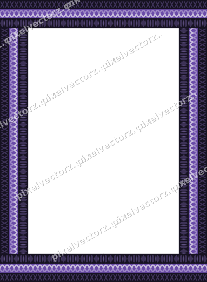 Decorative picture frame border in amber and purple with cross band