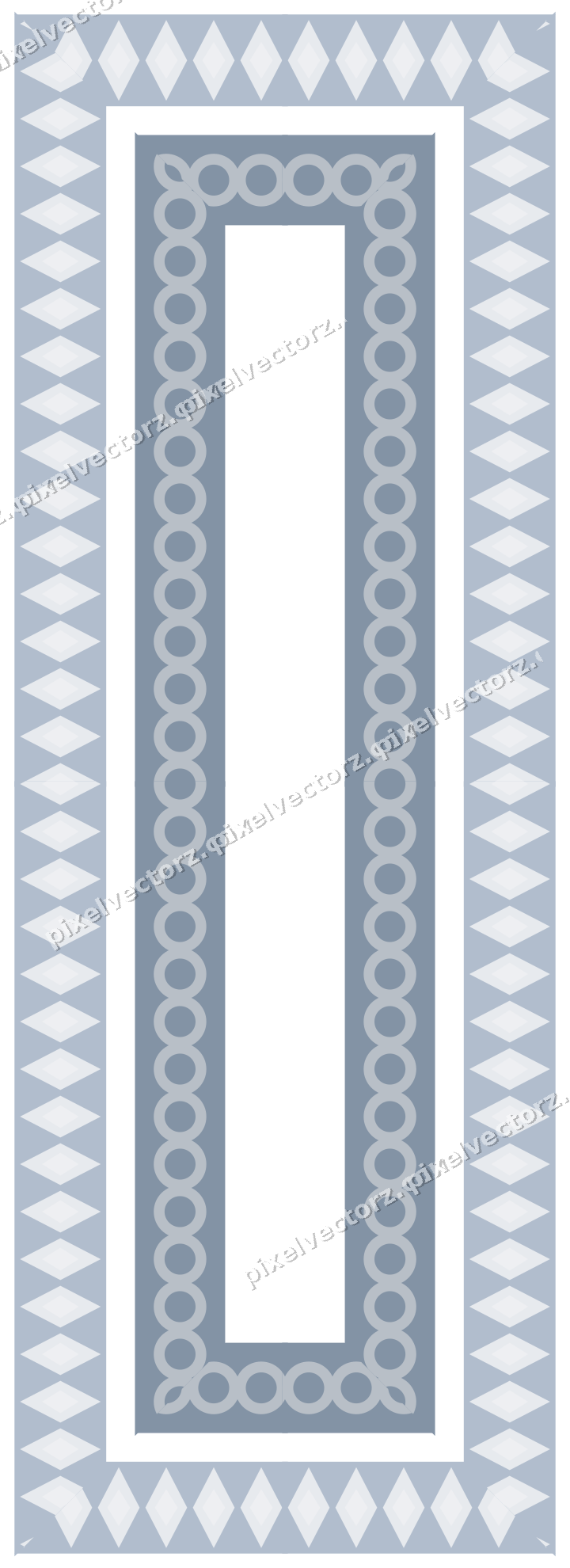 Decorative picture frame border in dark blue with diamond band