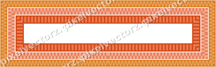 Decorative picture frame border in red and orange with wave band