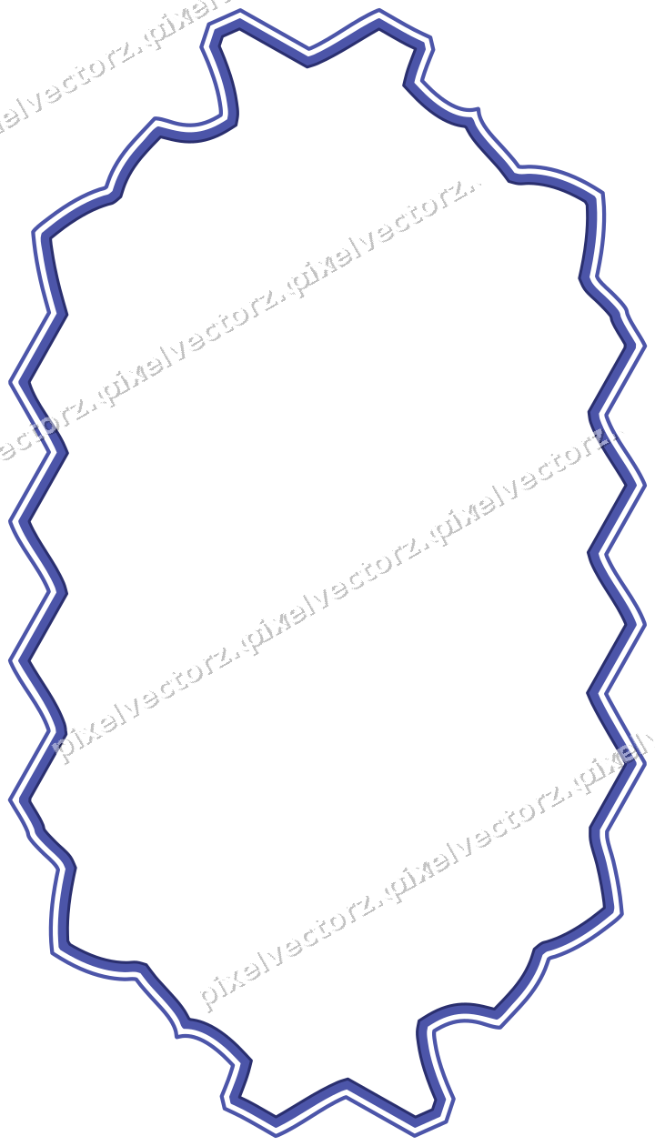 Decorative line art frame in dark blue and amber with label plaque
