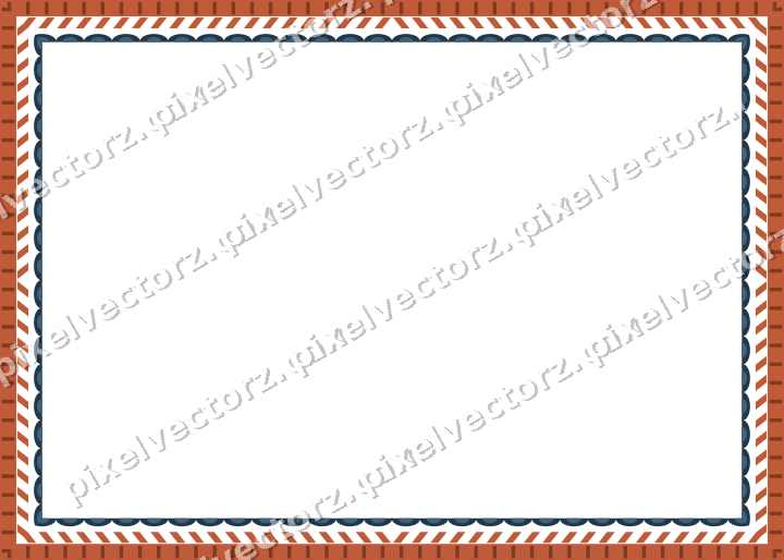 Decorative picture frame border in orange and cyan with diagonal band
