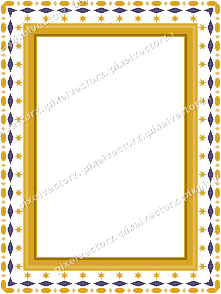 Decorative picture frame border in amber and purple with egg and dart