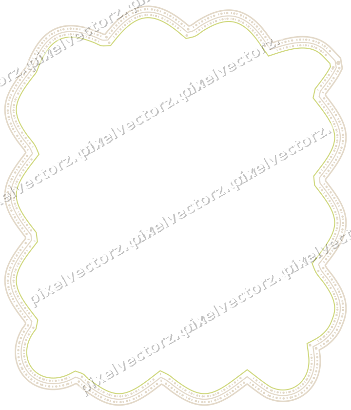 Decorative line art frame in lime and yellow with label plaque