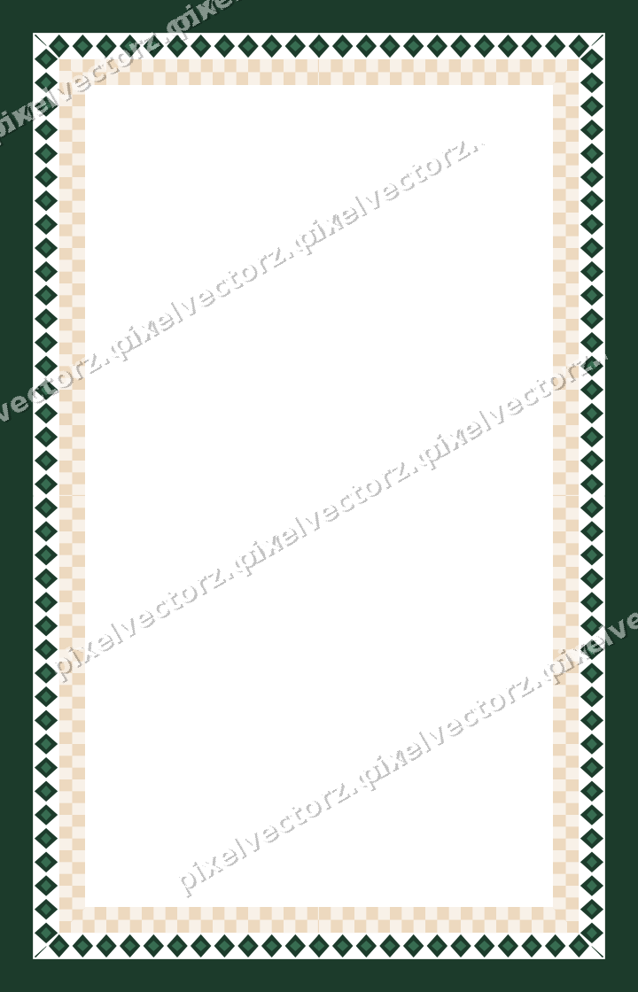 Decorative picture frame border in dark green with diamond band