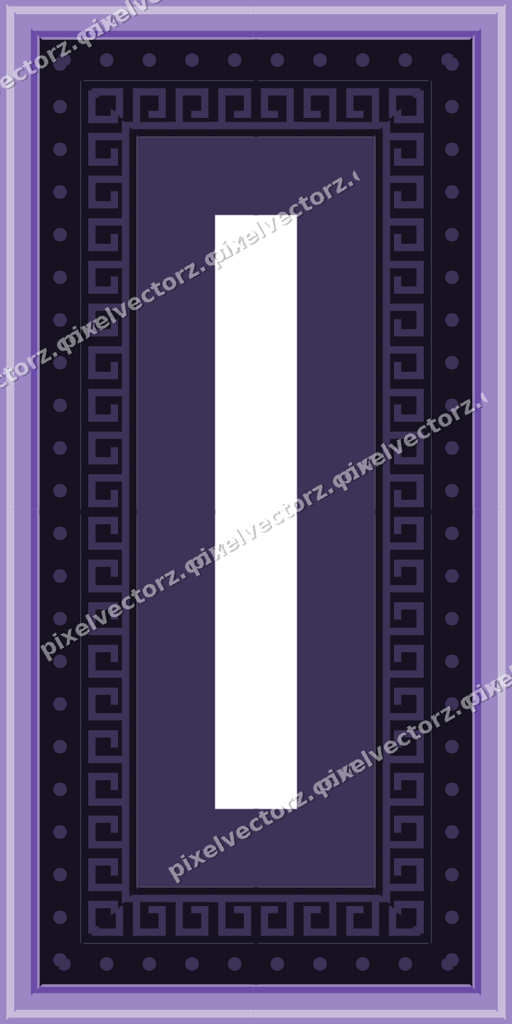 Decorative picture frame border in amber and purple with dot row
