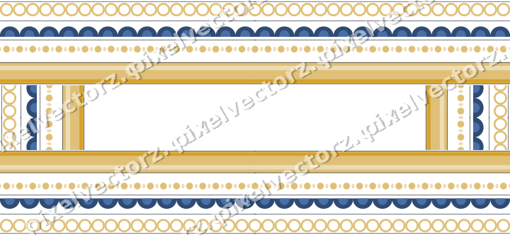 Decorative picture frame border in dark blue and amber with ring chain
