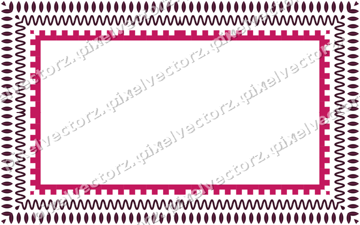 Decorative picture frame border in lime and pink with wave band