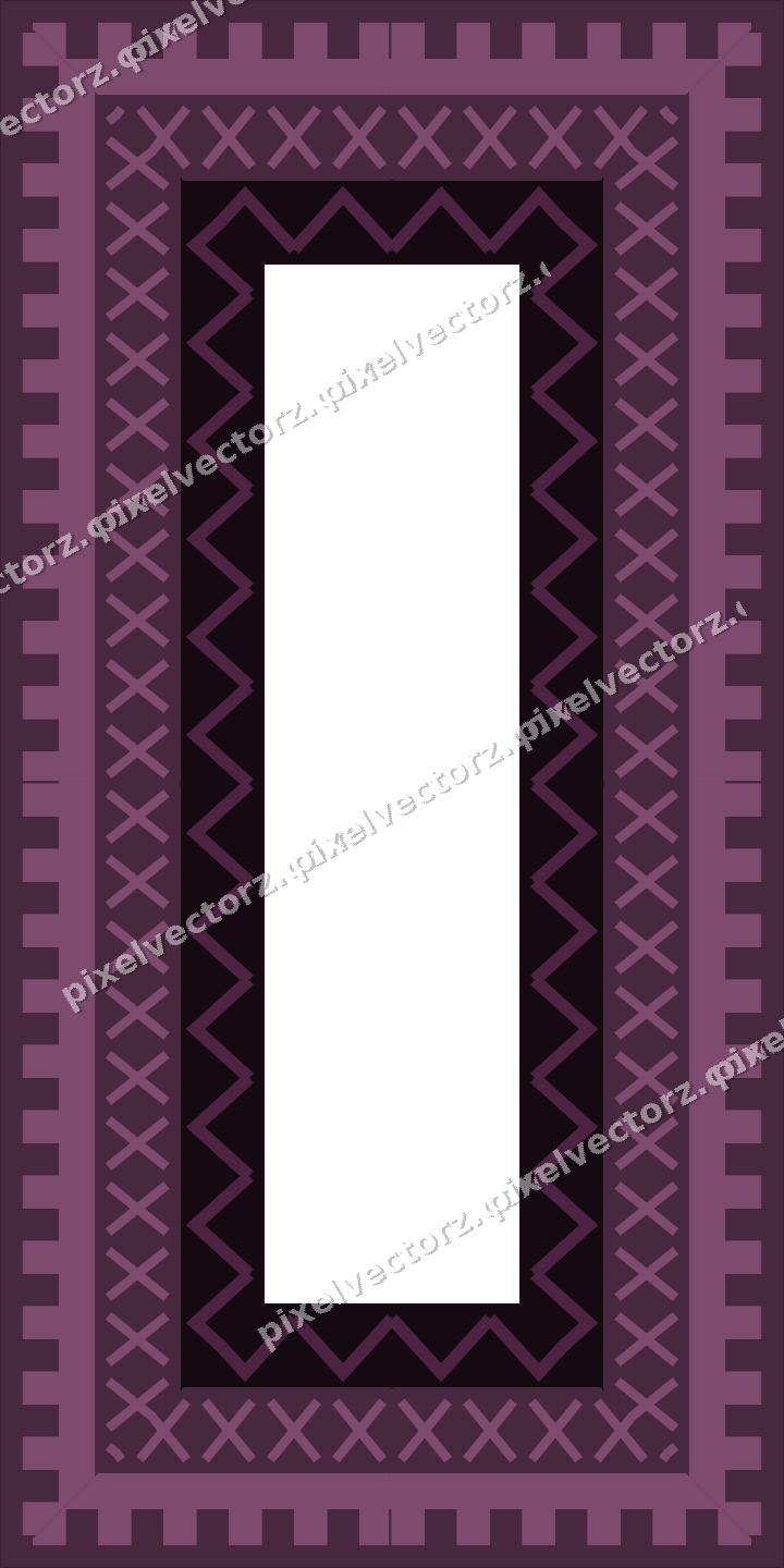 Decorative picture frame border in dark magenta with cross band