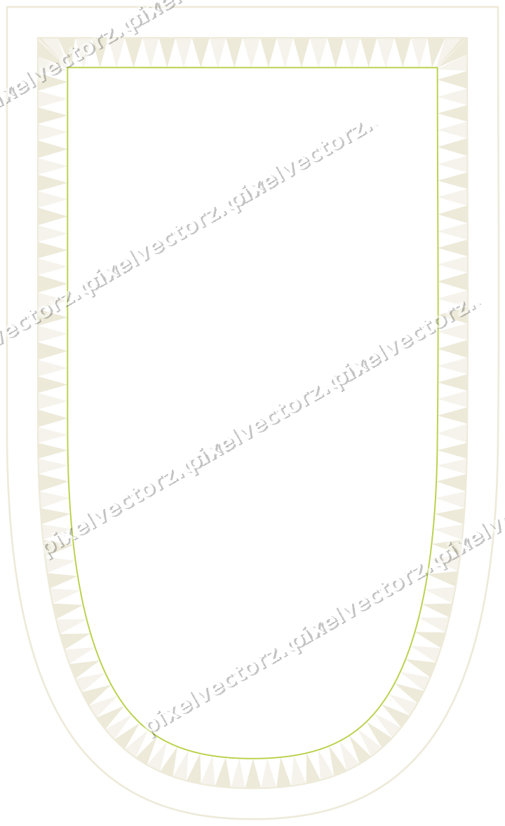 Decorative line art frame in dark magenta and lime with shield