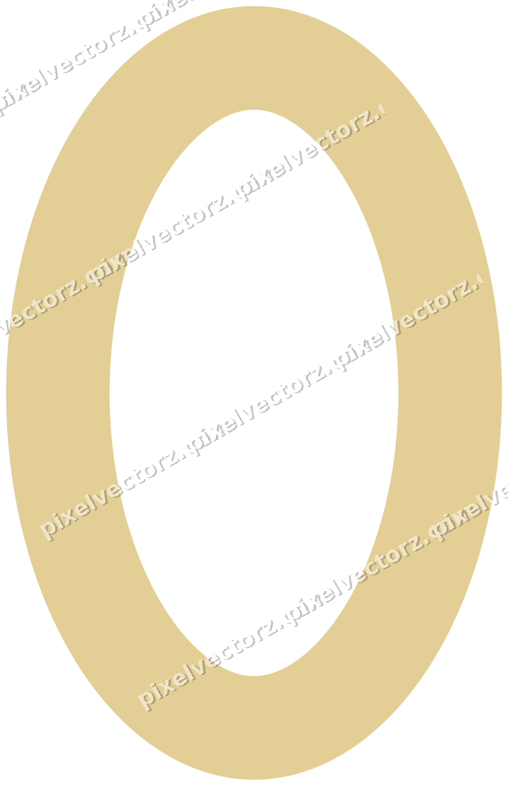 Decorative line art frame in red and orange with oval and solid band