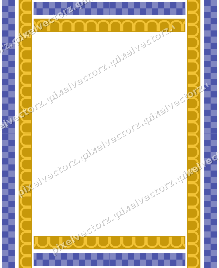 Decorative picture frame border in dark blue with arcade frieze