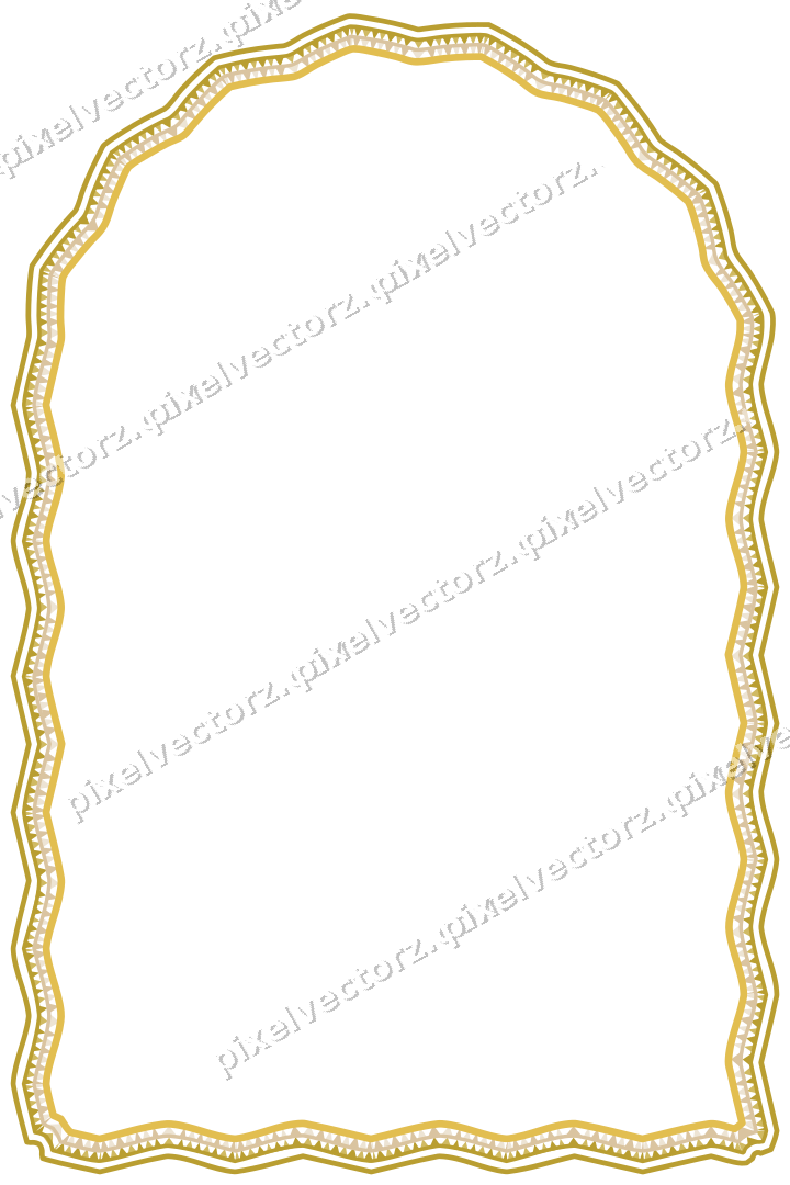Decorative line art frame in amber and pale orange with label plaque
