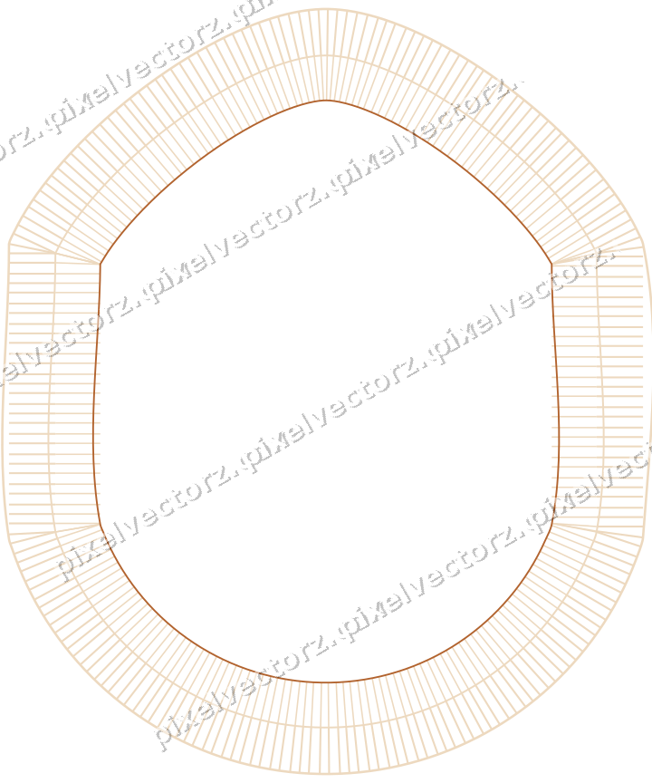 Decorative line art frame in dark green and orange with label plaque