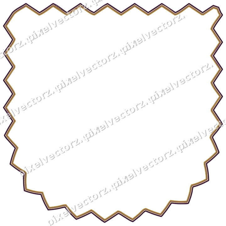 Decorative line art frame in dark magenta and amber with shield