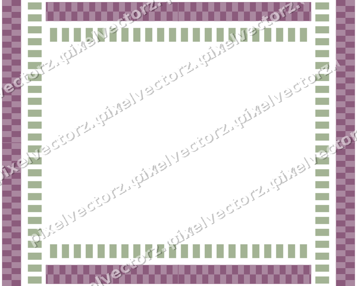 Decorative picture frame border in dark magenta and lime with dentil