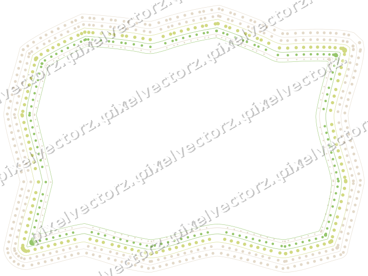 Decorative line art frame in lime and yellow with label plaque