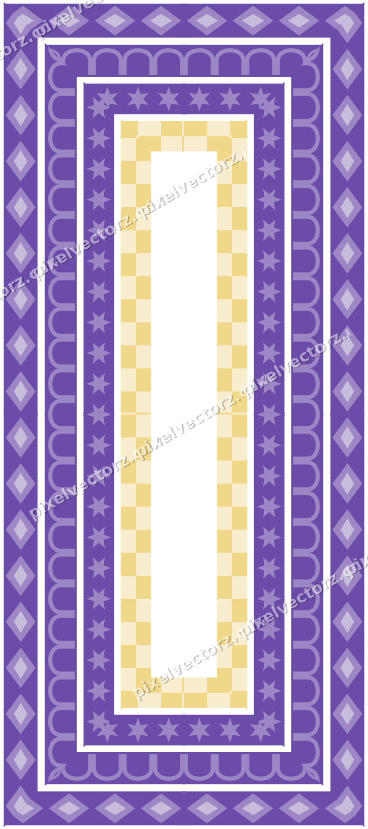 Decorative picture frame border in amber and purple with star band